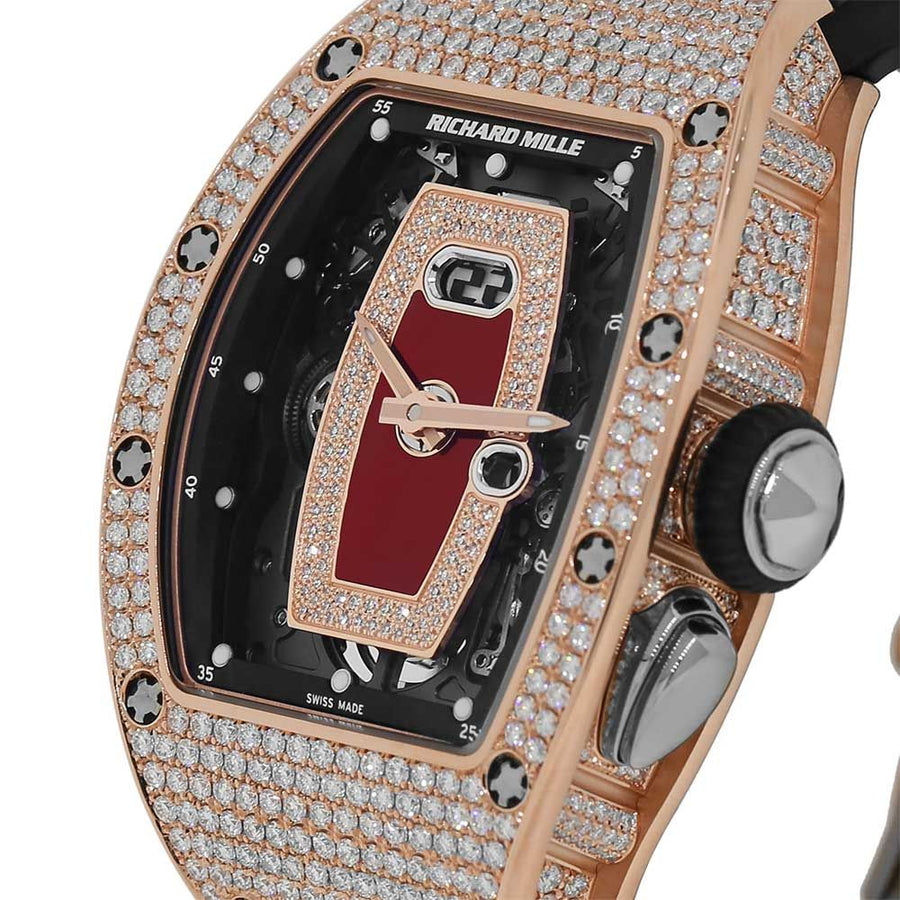 Richard Mille RM-037, Rose Gold Pave Diamond Automatic 34MM Watch RM-037