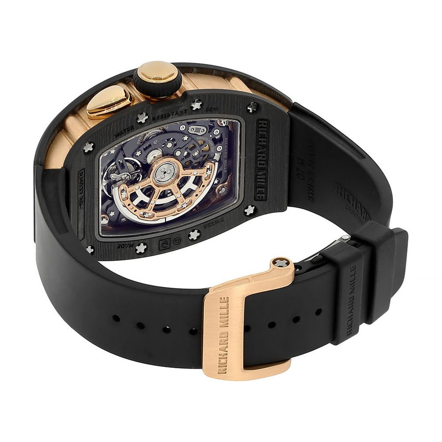 Richard Mille RM037, Rose Gold Gem Set Black Carbon TPT 34MM Watch RM037