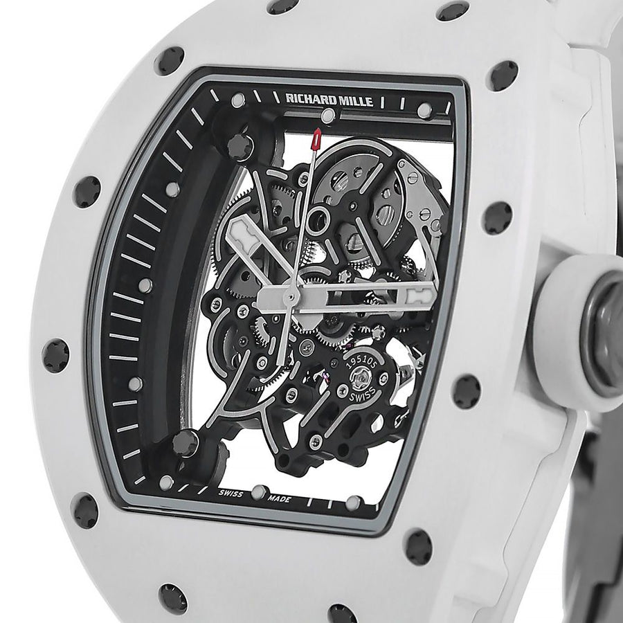 Richard Mille RM055, Bubba Watson White Ceramic 49MM Watch RM055(PRE-OWNED)