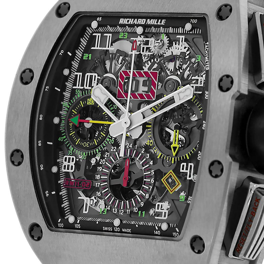 Richard Mille RM11-02, Titanium Chronograph Dual Time Zone 50MM Watch RM11-02(PRE-OWNED)