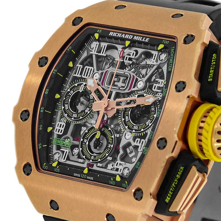 Richard Mille RM11-03, Rose Gold Automatic Flyback Chronograph 49MM Watch RM11-03(PRE-OWNED)