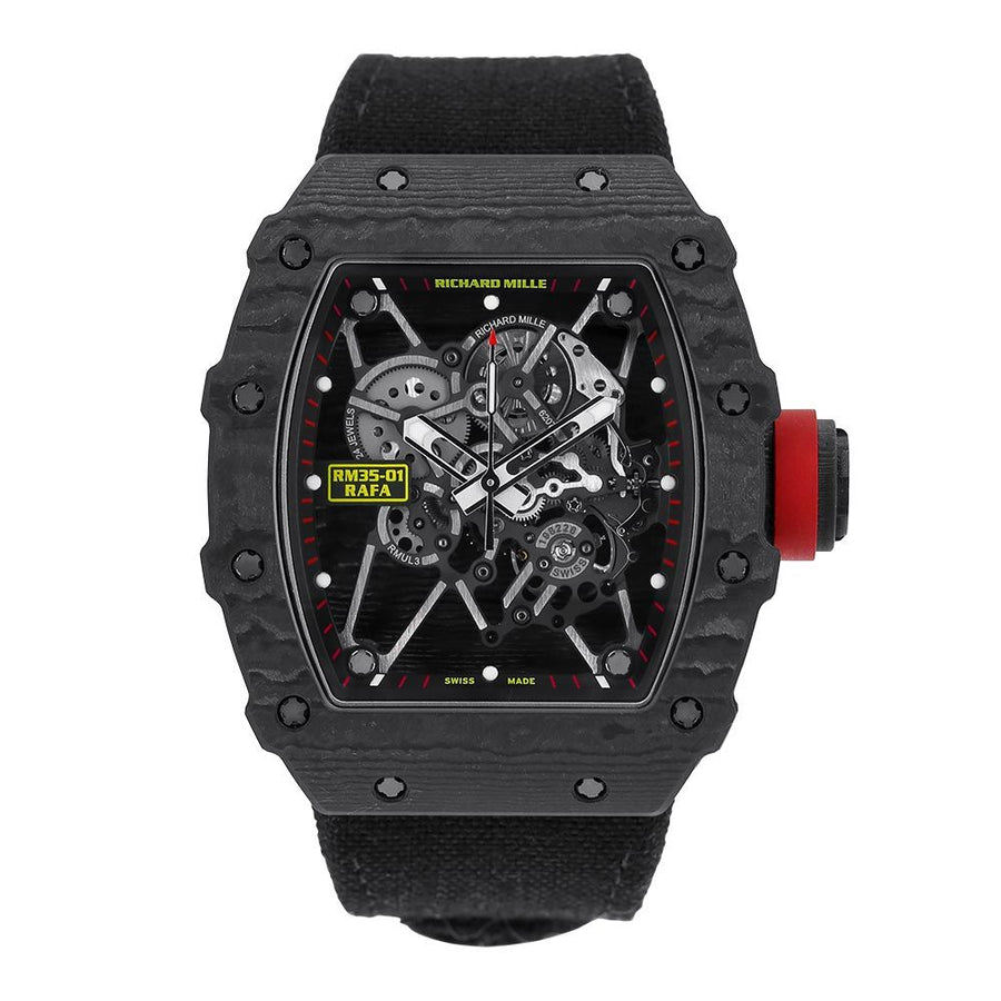 Richard Mille RM35-01, Rafael Nadal Signature Black Carbon 50MM Watch RM35-01(PRE-OWNED)