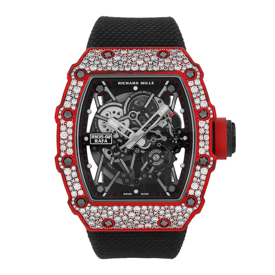 Richard Mille RM35-02, Rafael Nadal Diamond Red Quartz TPT 49MM Watch RM35-02