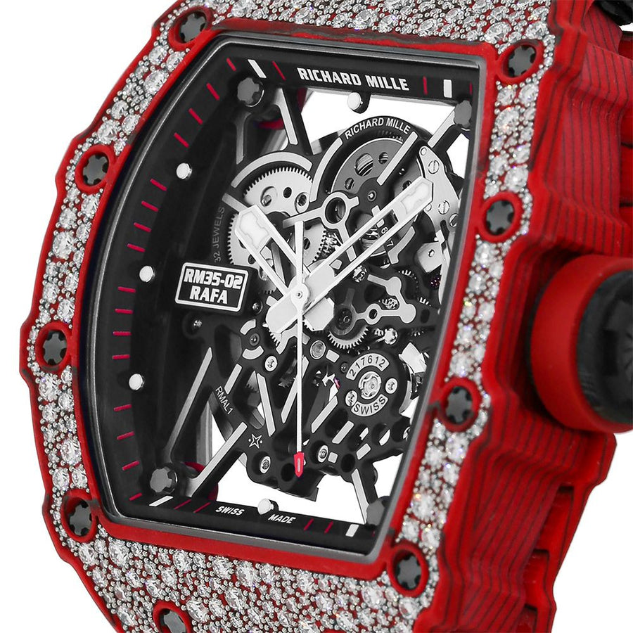 Richard Mille RM35-02, Rafael Nadal Diamond Red Quartz TPT 49MM Watch RM35-02