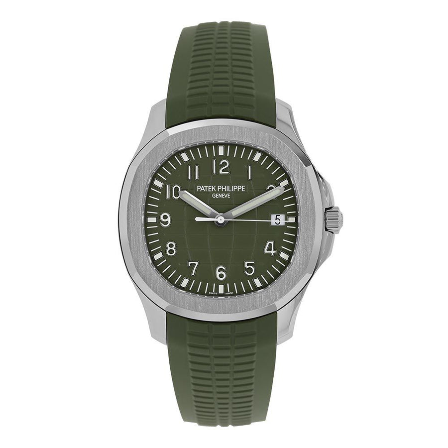 Patek Philippe Aquanaut, White Gold Jumbo Khaki Green 42MM Watch 5168G-010