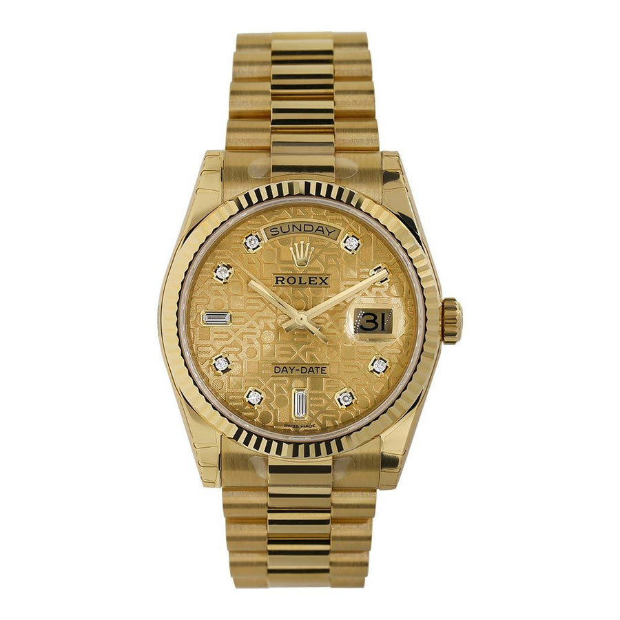 Rolex Day-Date 36, Yellow Gold Diamond Jubilee Dial 36MM Watch 118238