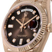 Rolex Day-Date 36, Rose Gold Chocolate Diamond Dial 36MM Watch 128235