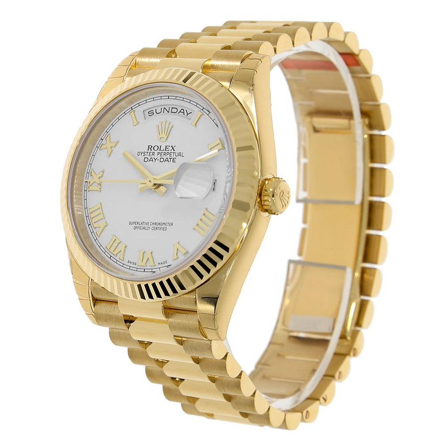 Rolex Day-Date 40, Yellow Gold White Roman Dial 40MM Watch 228238