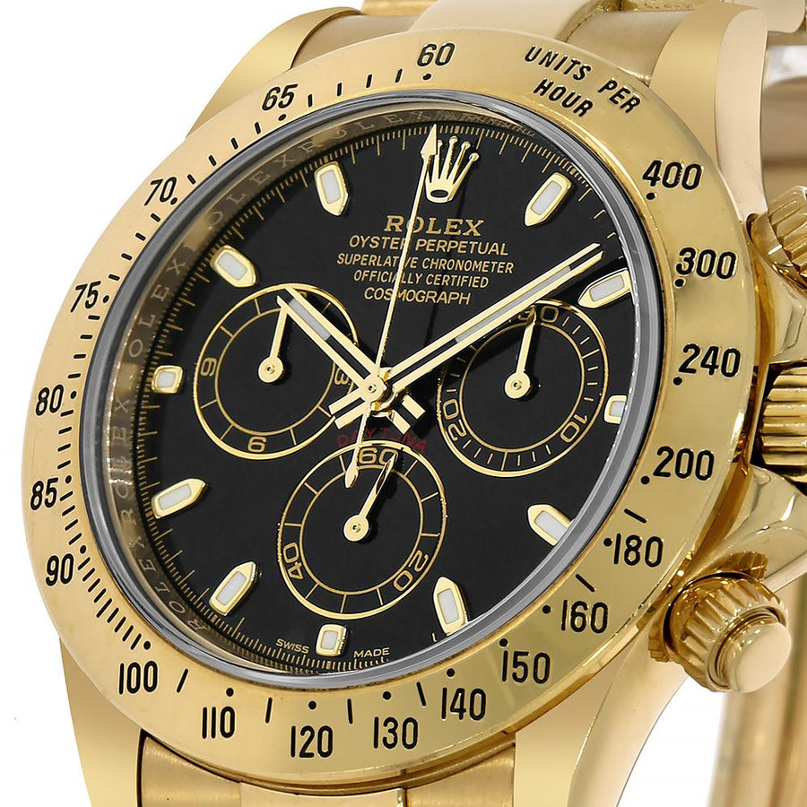 Rolex Cosmograph Daytona, Yellow Gold Black Index Dial 40MM Watch 116528(PRE-OWNED)