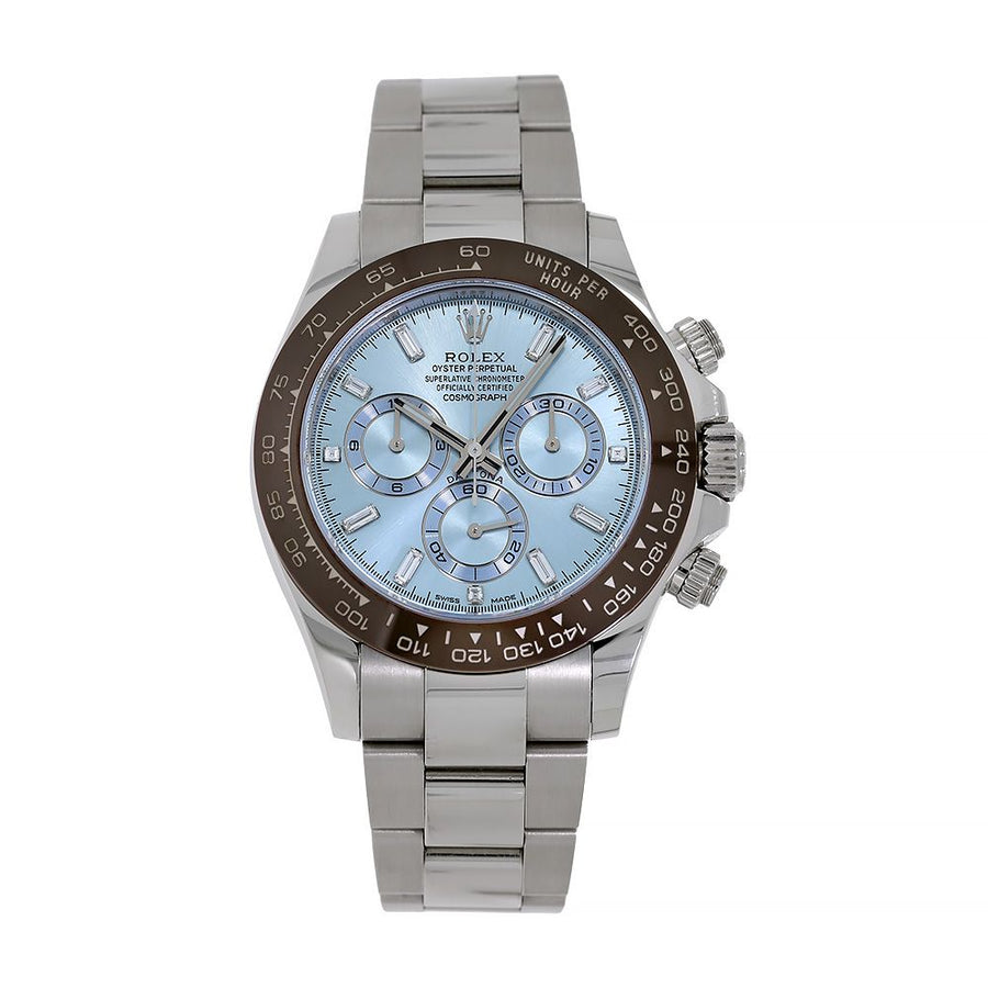 Rolex Cosmograph Daytona, Platinum Ice Blue Baguette Dial 40MM Watch 116506(PRE-OWNED)