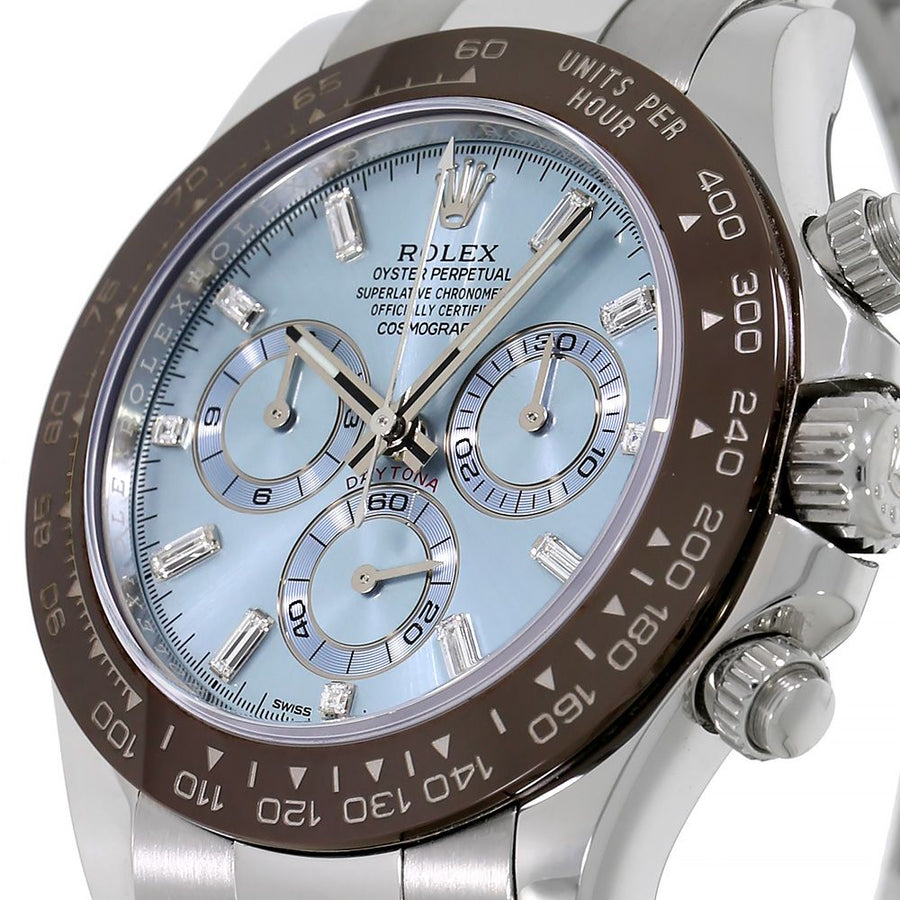 Rolex Cosmograph Daytona, Platinum Ice Blue Baguette Dial 40MM Watch 116506(PRE-OWNED)