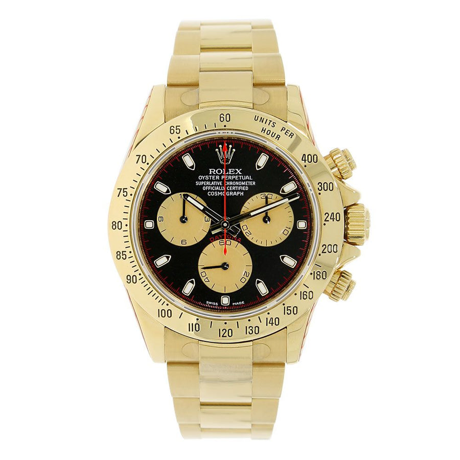 Rolex Cosmograph Daytona, Yellow Gold Paul Newman Black Dial 40MM Watch 116528(PRE-OWNED)