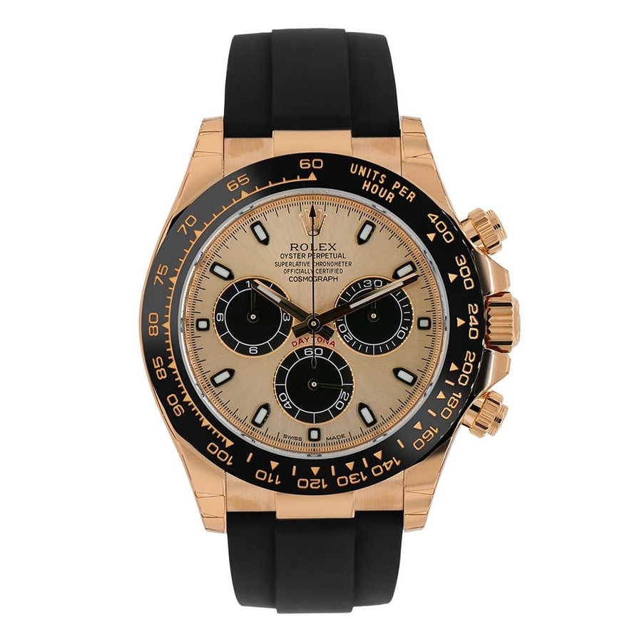 Rolex Cosmograph Daytona, Rose Gold Black Ceramic Oysterflex 40MM Watch 116515LN