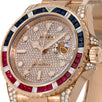 Rolex GMT-Master II, Rose Gold Gem Set Pepsi Bezel 40MM Watch 126755SARU