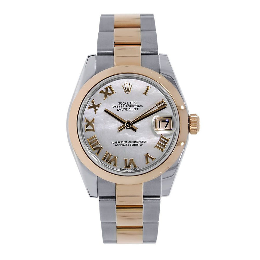 Rolex Datejust 31, Rose Gold and Steel Slate Grey Roman Dial 31MM Watch 178241(PRE-OWNED)