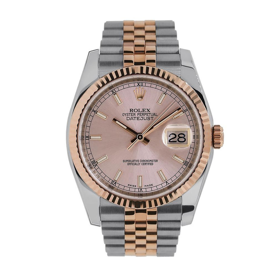 Rolex Datejust 36, Stainless-Steel and Rose Gold Pink Dial Jubilee Bracelet 116231(PRE-OWNED)