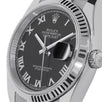 Rolex Datejust 36, Steel Fluted Bezel Black Roman Dial 36MM Watch 116234(PRE-OWNED)