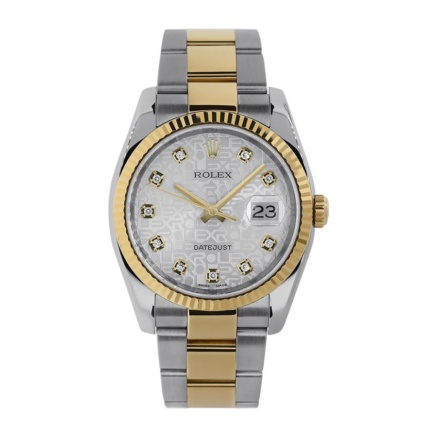 Rolex Datejust 36, Steel and Yellow Gold Jubilee Diamond Dial 36MM Watch 116233(PRE-OWNED)