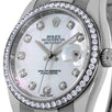 Rolex Datejust 36, Stainless-Steel White MOP Diamond Dial 36MM Watch 116244(PRE-OWNED)