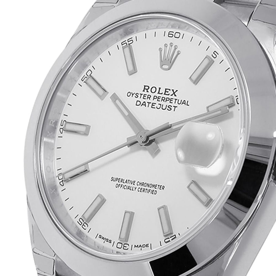 Rolex Datejust 41, Stainless Steel White Index Dial Jubilee 41MM Watch 126300