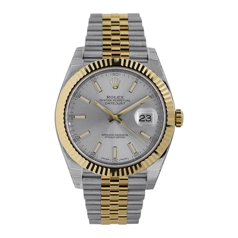 Rolex Datejust 41, Steel and Yellow Gold Silver Index Dial 41MM Watch 126333