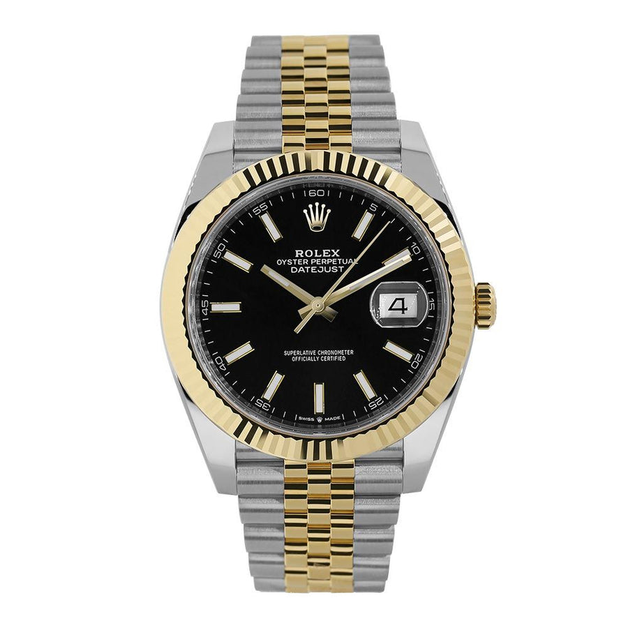 Rolex Datejust 41, Steel and Yellow Gold Black Index Dial 41MM Watch 126333