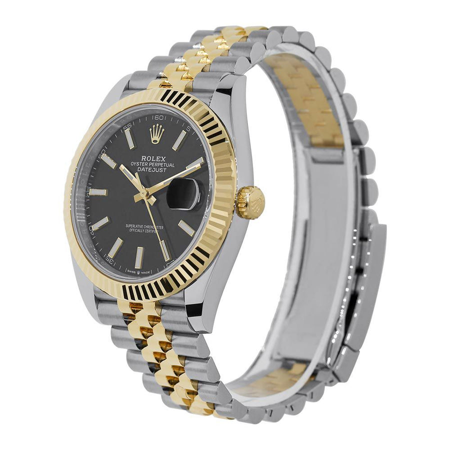 Rolex Datejust 41, Steel and Yellow Gold Black Index Dial 41MM Watch 126333