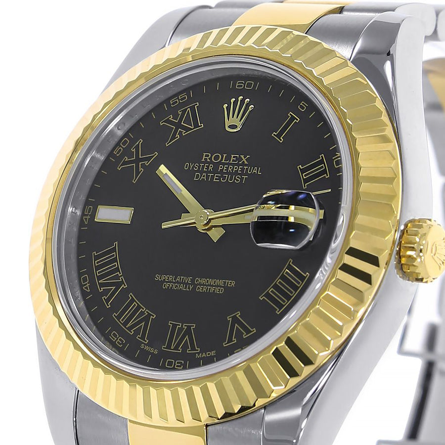 Rolex Datejust II, Two-Tone Steel Slate Roman Dial 41MM Watch 116333(PRE-OWNED)