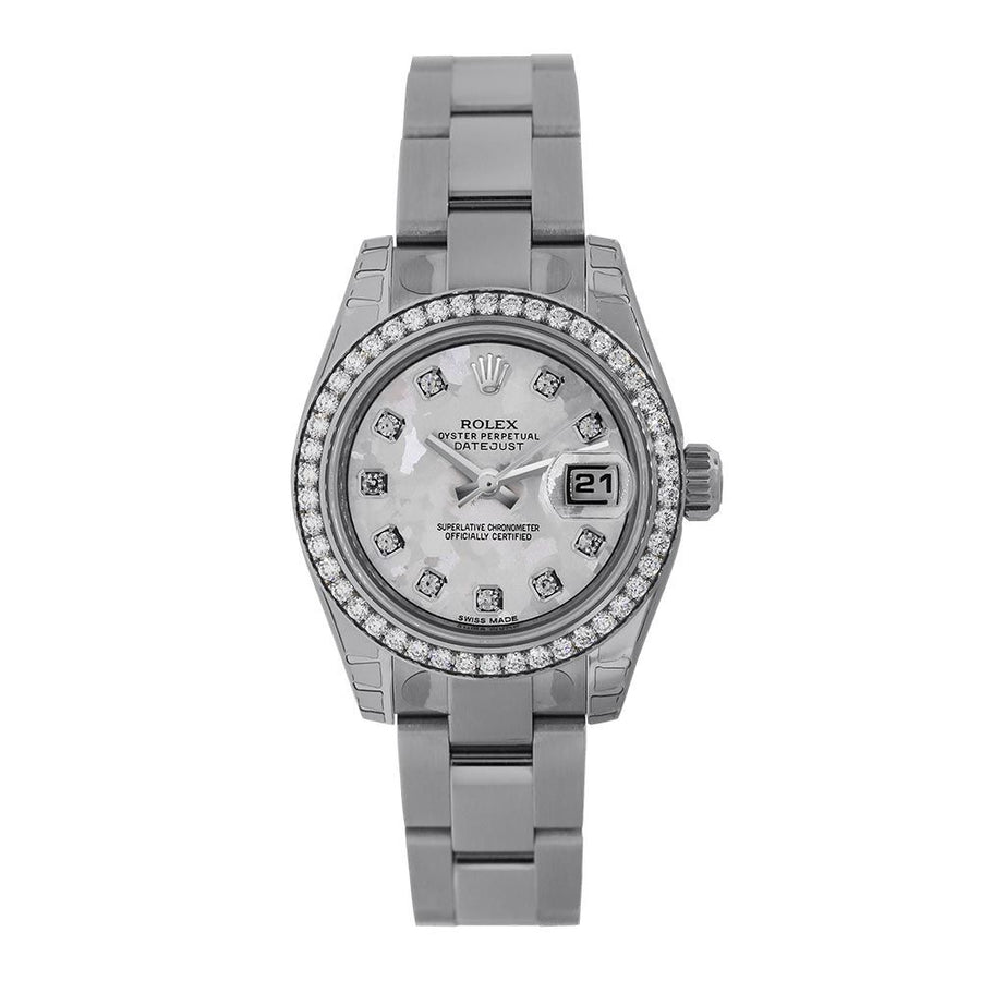 Rolex Lady Datejust, Stainless- Steel Diamond White Gold Crystal Dial 26MM Watch 179384