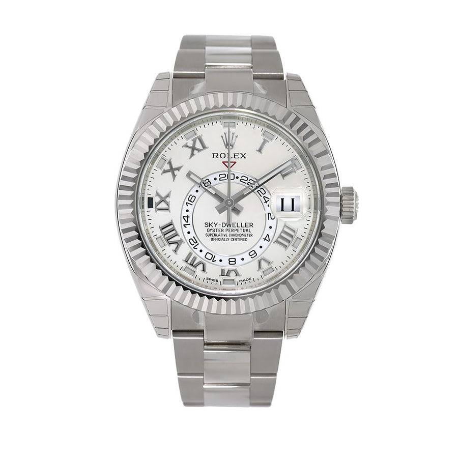 Rolex Sky-Dweller, White Gold White Roman Dial 42MM Watch 326939