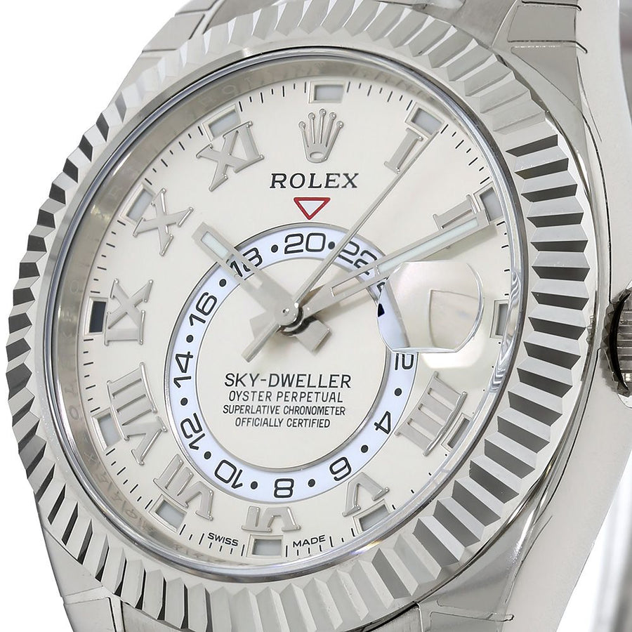 Rolex Sky-Dweller, White Gold White Roman Dial 42MM Watch 326939