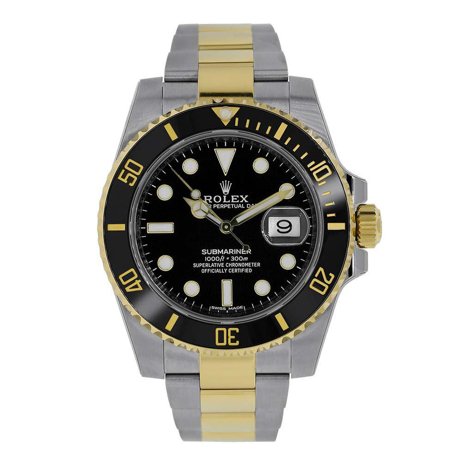 Rolex Submariner, Steel & Yellow Gold Black Ceramic Watch 116613LN(PRE-OWNED)