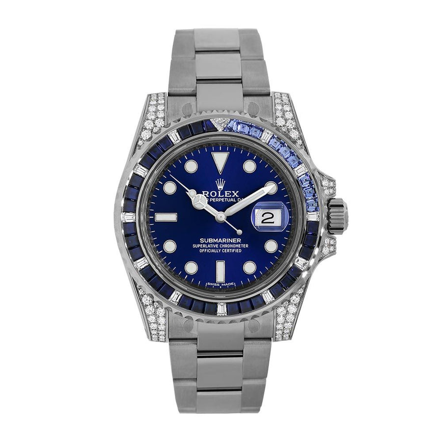 Rolex Submariner Date, White Gold Diamond Sapphire 40MM Watch 116659SABR