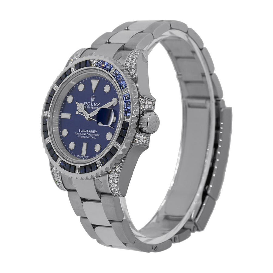 Rolex Submariner Date, White Gold Diamond Sapphire 40MM Watch 116659SABR