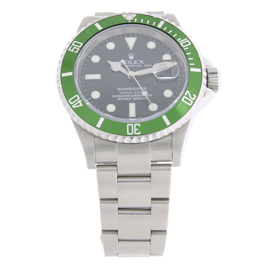 Rolex Submariner, 50th Anniversary Kermit Steel Ceramic Bezel 40MM Watch 16610T(PRE-OWNED)