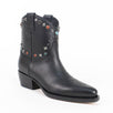 Multi-Color Stone Studded Texan Boots - Black