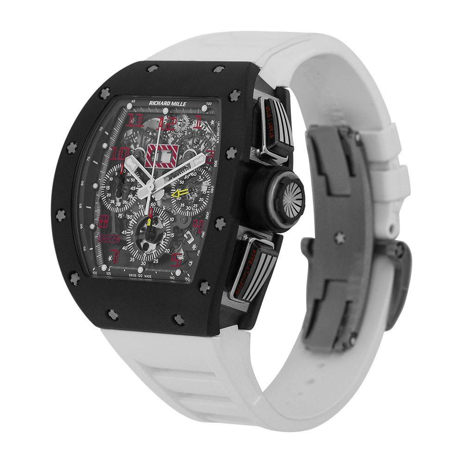 Richard Mille RM011, Felipe Massa DLC Titanium Flyback Chronograph 50MM Watch RM 011(PRE-OWNED)