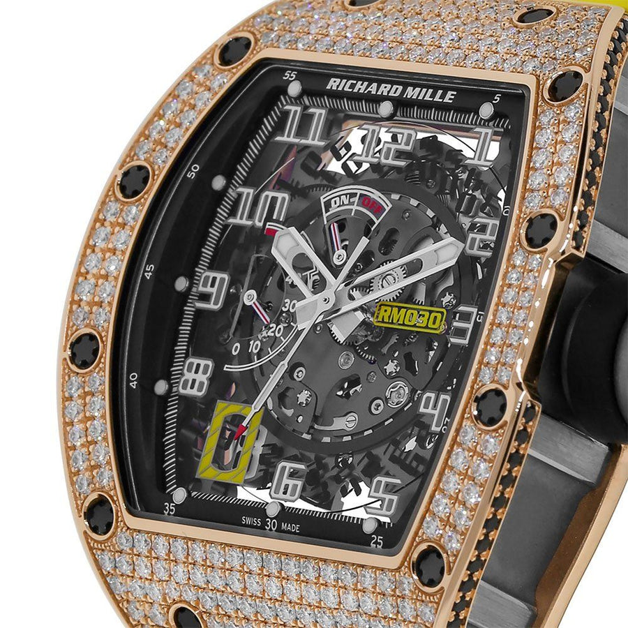 Richard Mille RM030, Diamond 18K Titanium Rose Gold Automatic 50MM Watch(PRE-OWNED)