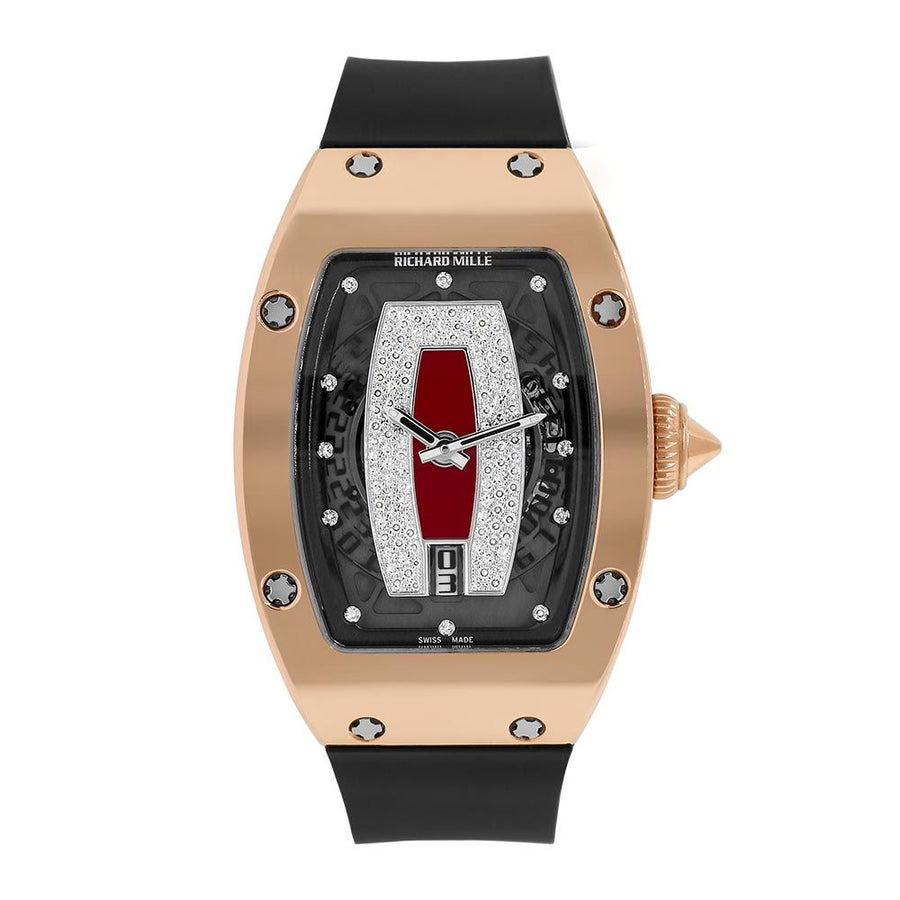 Richard Mille RM007, Red Jasper Diamond Rose Gold Ladies 45MM Watch RM007